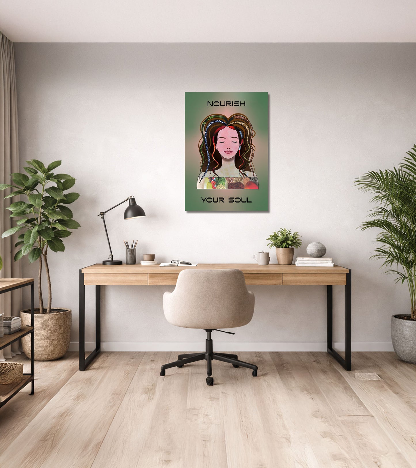 Blender woman nourish your soul mindfullness office inspiration wall art print