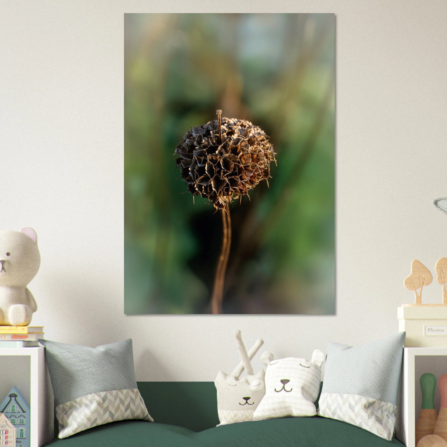 Jerusalem Sage Harmony – Surreal Botanical Art with Yoga and Sports Figures child's bed