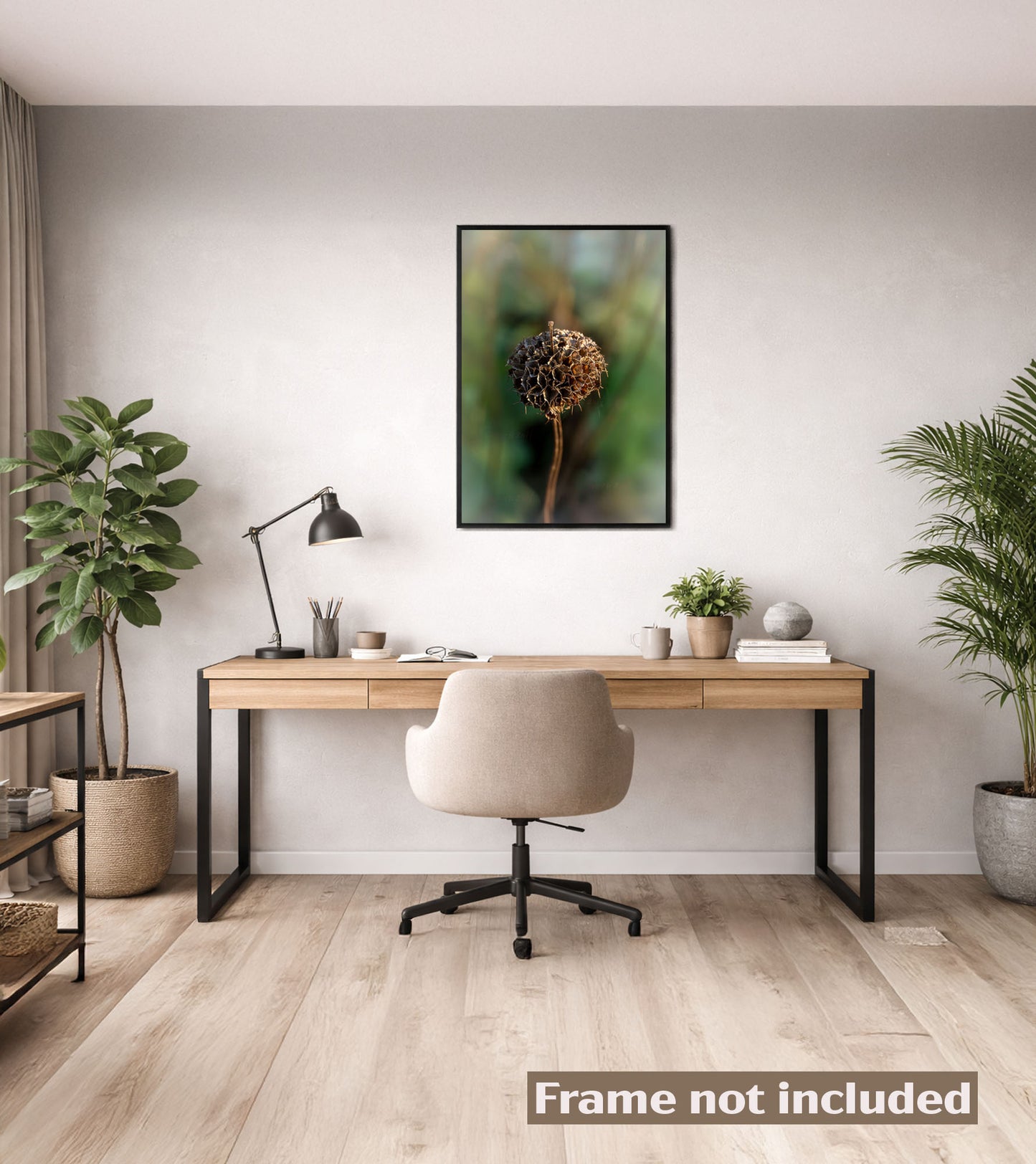 Jerusalem Sage Harmony – Surreal Botanical Art Print in office interior